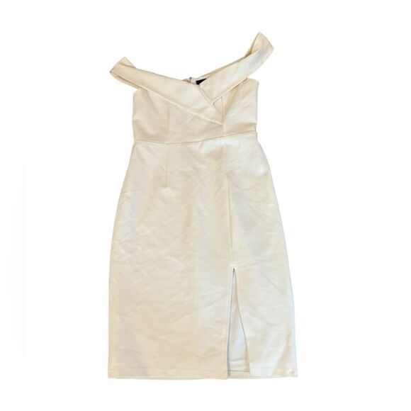 Lulus Classic Glam White Off The Shoulder Bodycon Dress Womens Small White New - Picture 8 of 12
